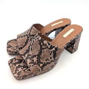 Snakeskin Block Heel Sandals